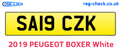 SA19CZK are the vehicle registration plates.