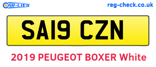 SA19CZN are the vehicle registration plates.