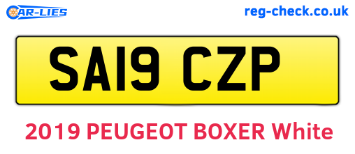 SA19CZP are the vehicle registration plates.