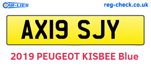 AX19SJY are the vehicle registration plates.