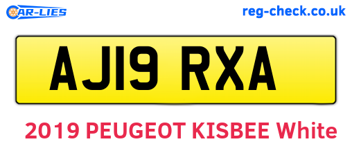 AJ19RXA are the vehicle registration plates.