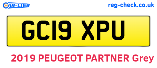 GC19XPU are the vehicle registration plates.
