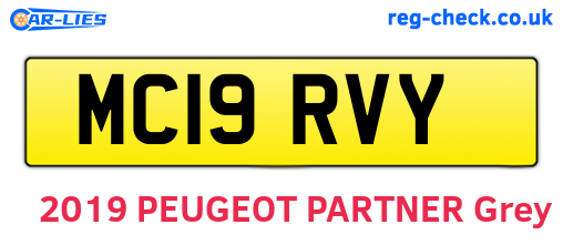 MC19RVY are the vehicle registration plates.