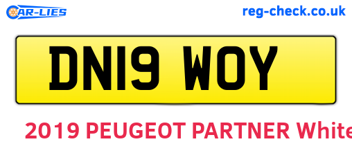 DN19WOY are the vehicle registration plates.