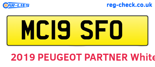 MC19SFO are the vehicle registration plates.