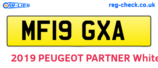 MF19GXA are the vehicle registration plates.