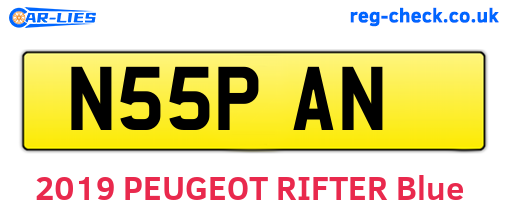 N55PAN are the vehicle registration plates.