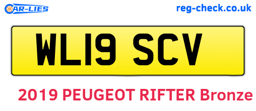 WL19SCV are the vehicle registration plates.