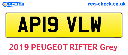 AP19VLW are the vehicle registration plates.