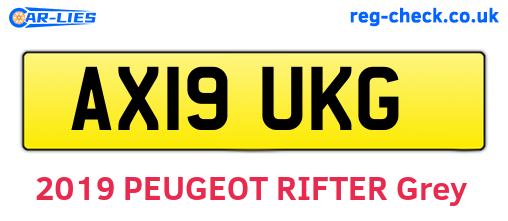 AX19UKG are the vehicle registration plates.