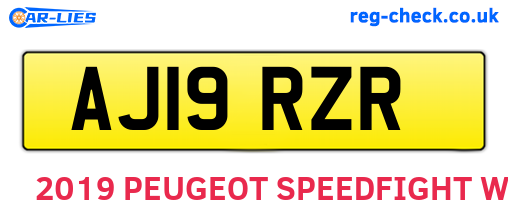 AJ19RZR are the vehicle registration plates.