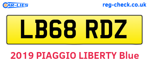 LB68RDZ are the vehicle registration plates.