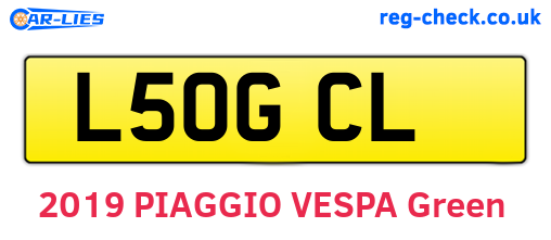 L50GCL are the vehicle registration plates.