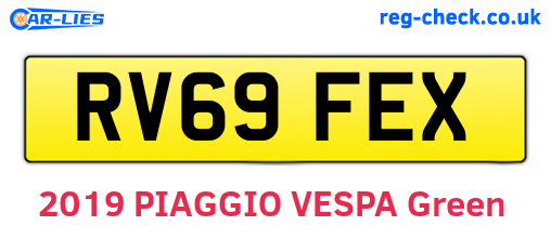RV69FEX are the vehicle registration plates.