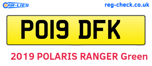 PO19DFK are the vehicle registration plates.