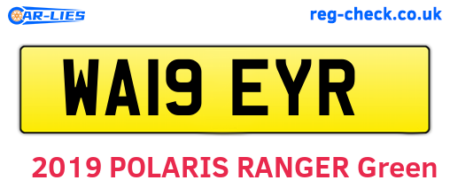 WA19EYR are the vehicle registration plates.