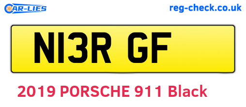 N13RGF are the vehicle registration plates.