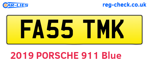 FA55TMK are the vehicle registration plates.