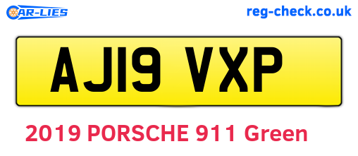AJ19VXP are the vehicle registration plates.