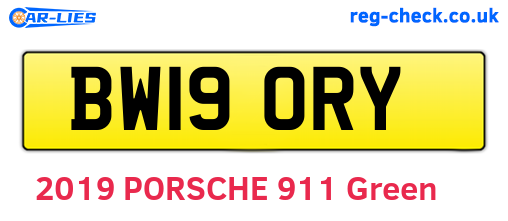 BW19ORY are the vehicle registration plates.