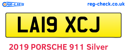 LA19XCJ are the vehicle registration plates.