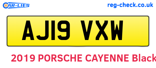 AJ19VXW are the vehicle registration plates.