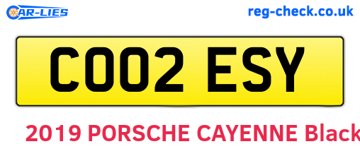 CO02ESY are the vehicle registration plates.