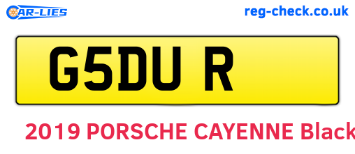 G5DUR are the vehicle registration plates.