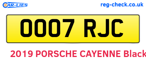 OO07RJC are the vehicle registration plates.