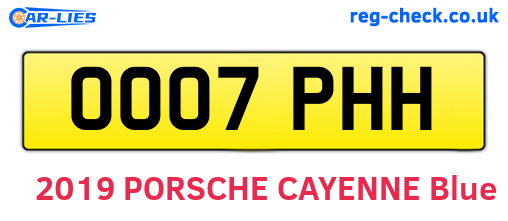OO07PHH are the vehicle registration plates.