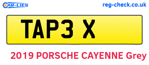 TAP3X are the vehicle registration plates.
