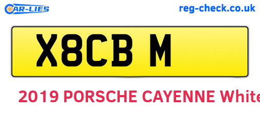 X8CBM are the vehicle registration plates.