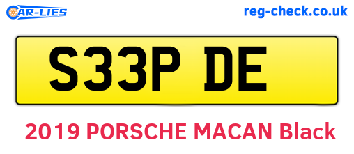 S33PDE are the vehicle registration plates.