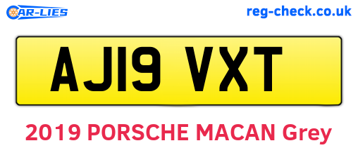 AJ19VXT are the vehicle registration plates.