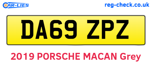 DA69ZPZ are the vehicle registration plates.