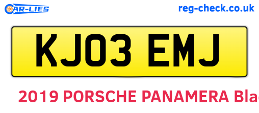 KJ03EMJ are the vehicle registration plates.