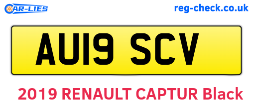 AU19SCV are the vehicle registration plates.
