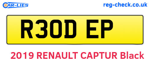 R30DEP are the vehicle registration plates.