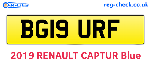 BG19URF are the vehicle registration plates.