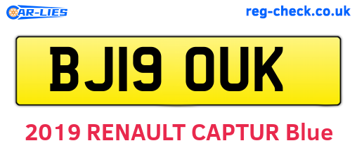 BJ19OUK are the vehicle registration plates.