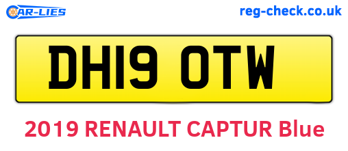 DH19OTW are the vehicle registration plates.