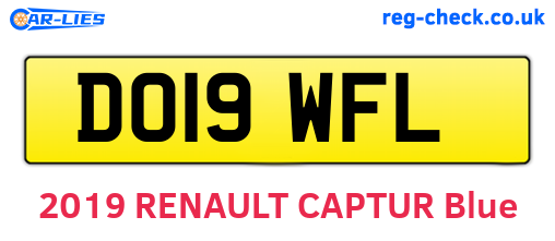 DO19WFL are the vehicle registration plates.