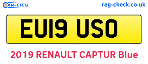 EU19USO are the vehicle registration plates.