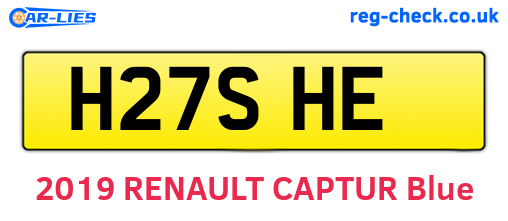 H27SHE are the vehicle registration plates.