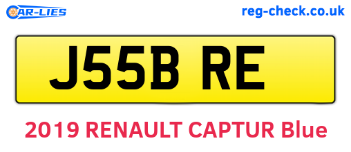 J55BRE are the vehicle registration plates.