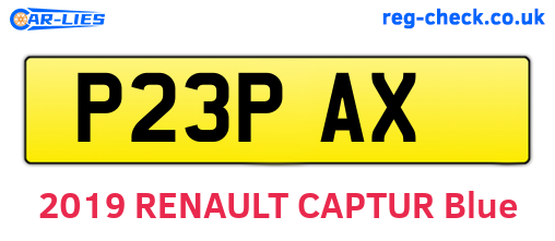 P23PAX are the vehicle registration plates.