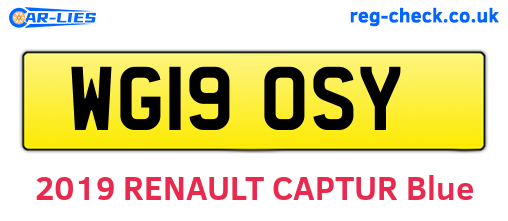WG19OSY are the vehicle registration plates.