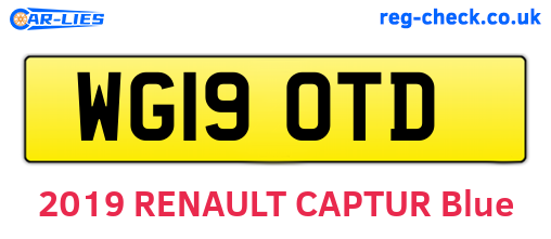 WG19OTD are the vehicle registration plates.
