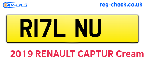 R17LNU are the vehicle registration plates.