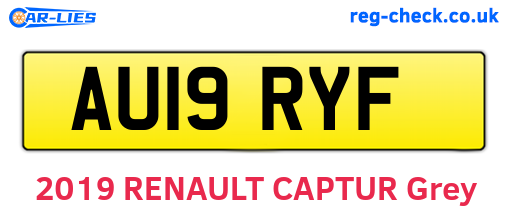 AU19RYF are the vehicle registration plates.